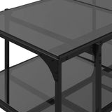 Coffee Table With Glass Top 98.5X50X45 Cm Steel