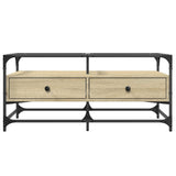Coffee Table With Glass Top 98.5X50X45 Cm Steel