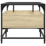 Coffee Table With Glass Top 98.5X50X45 Cm Steel
