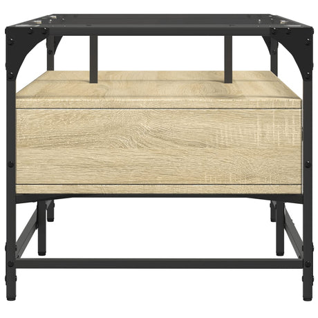 Coffee Table With Glass Top 98.5X50X45 Cm Steel