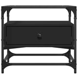 Coffee Table With Glass Top 50X50X45 Cm Steel