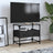 Tv Cabinet With Glass Top 98X35X51 Cm Engineered Wood