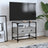 Tv Cabinet With Glass Top 98X35X51 Cm Engineered Wood
