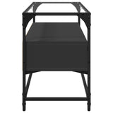 Tv Cabinet With Glass Top 98X35X51 Cm Engineered Wood