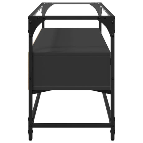 Tv Cabinet With Glass Top 98X35X51 Cm Engineered Wood