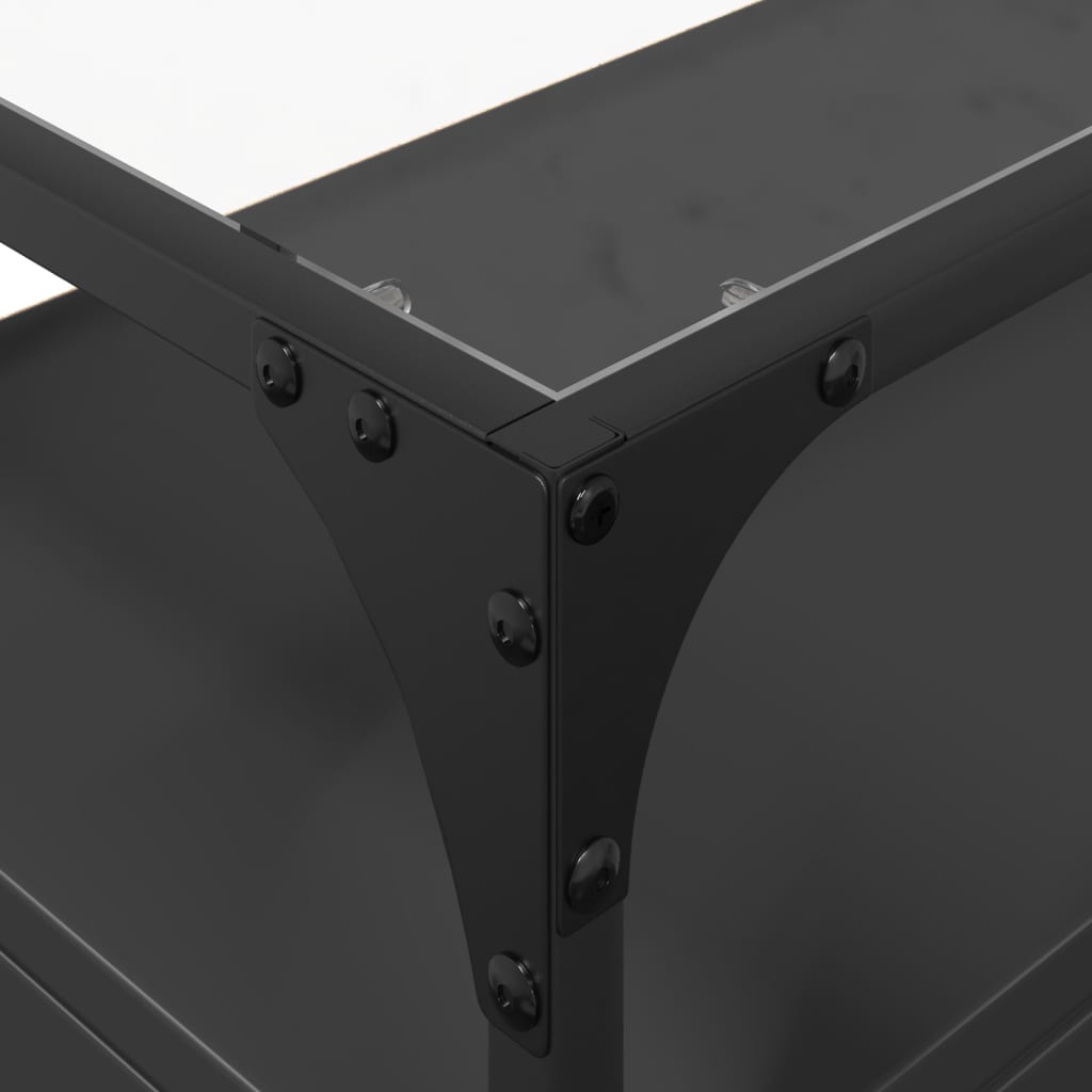 Tv Cabinet With Glass Top 98X35X51 Cm Engineered Wood