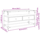 Tv Cabinet With Glass Top 98X35X51 Cm Engineered Wood