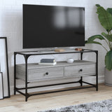 Tv Cabinet With Glass Top 98X35X51 Cm Engineered Wood