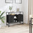 Sideboard With Glass Top 98X35X81 Cm Engineered Wood