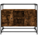 Sideboard With Glass Top 98X35X81 Cm Engineered Wood