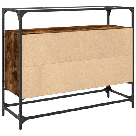 Sideboard With Glass Top 98X35X81 Cm Engineered Wood