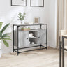 Sideboard With Glass Top 98X35X81 Cm Engineered Wood