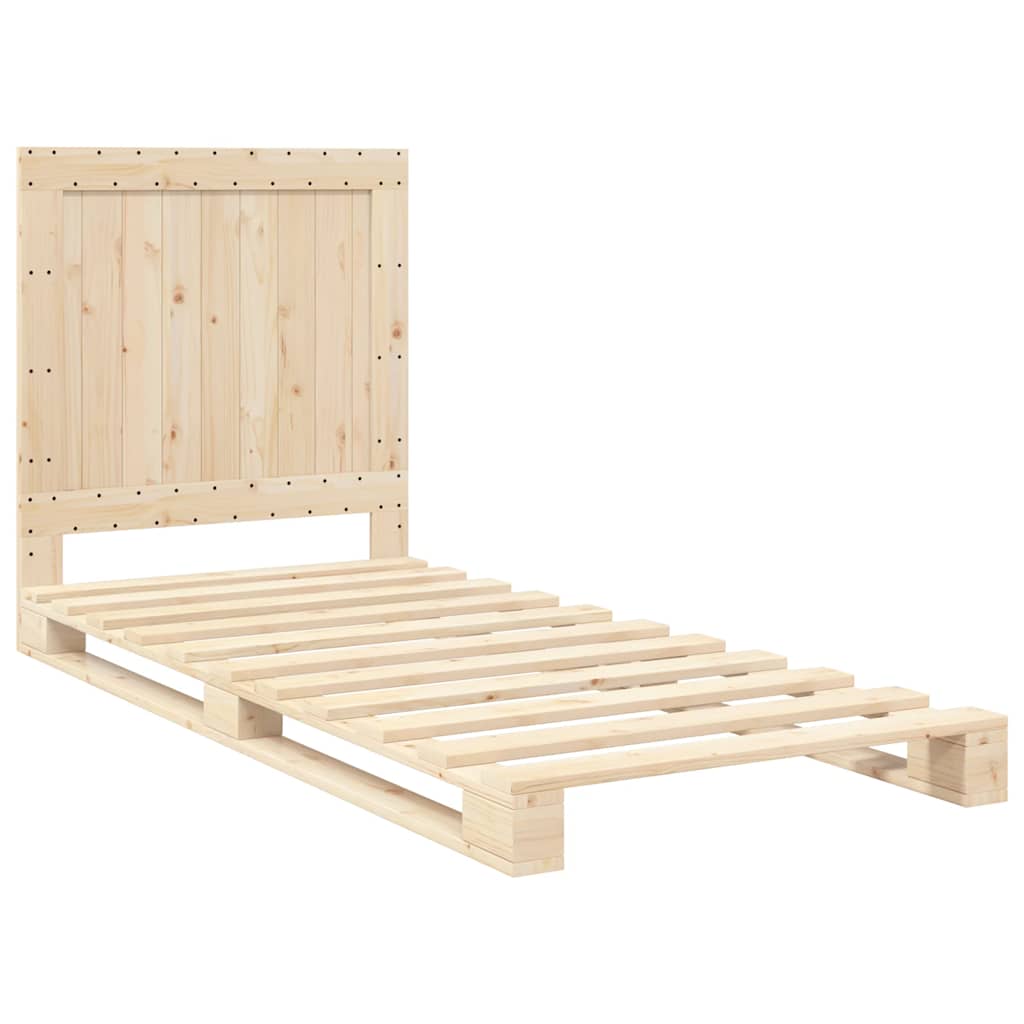 Bed Frame without Mattress with Headboard 90x200 cm Solid Wood