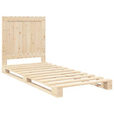 Bed Frame without Mattress with Headboard 90x200 cm Solid Wood