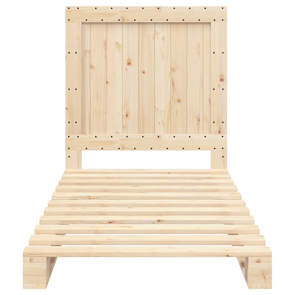 Bed Frame without Mattress with Headboard 90x200 cm Solid Wood