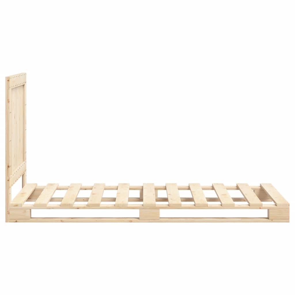 Bed Frame without Mattress with Headboard 90x200 cm Solid Wood