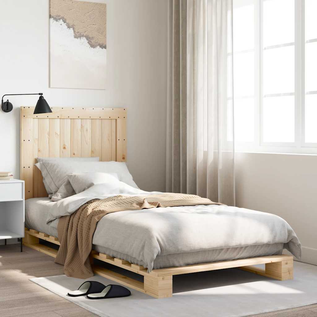 Bed Frame without Mattress with Headboard 90x200 cm Solid Wood