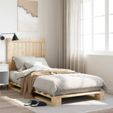 Bed Frame without Mattress with Headboard 90x200 cm Solid Wood