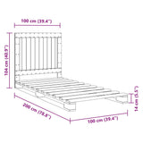 Bed Frame without Mattress with Headboard 100x200 cm Solid Wood