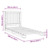 Bed Frame without Mattress  Grey 100x200 cm Solid Wood Pine
