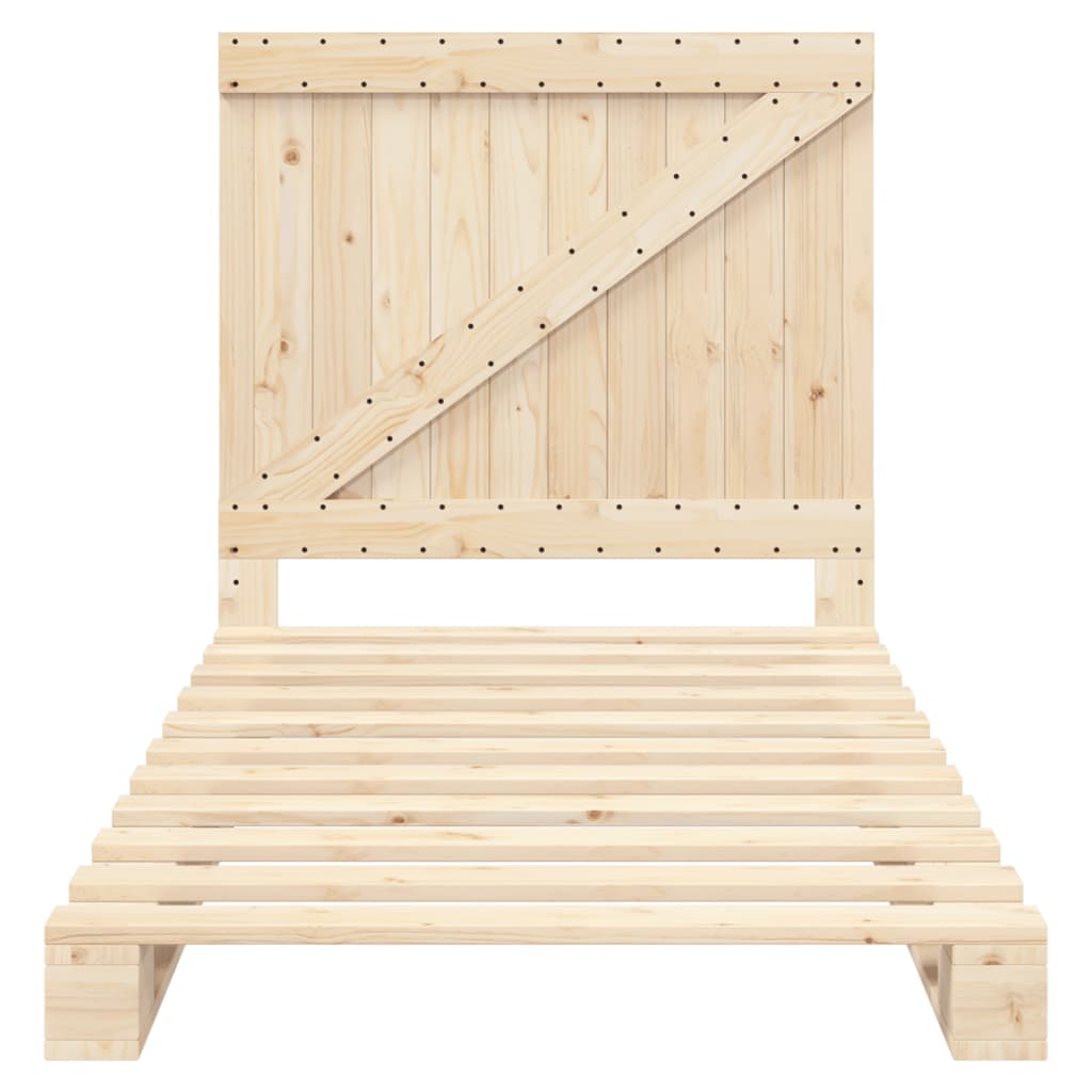 Bed Frame without Mattress with Headboard 100x200 cm Solid Wood