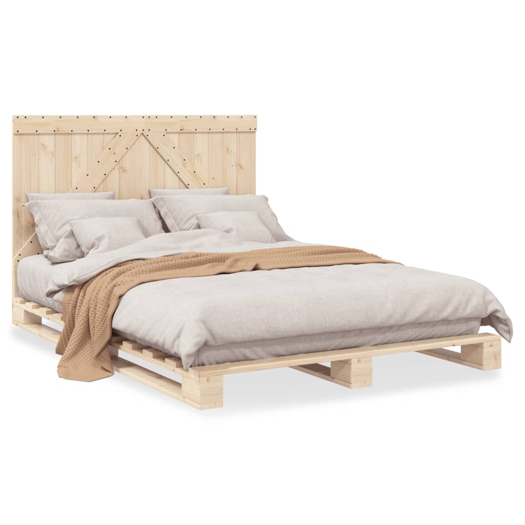 Bed Frame without Mattress with Headboard 160x200 cm Solid Wood