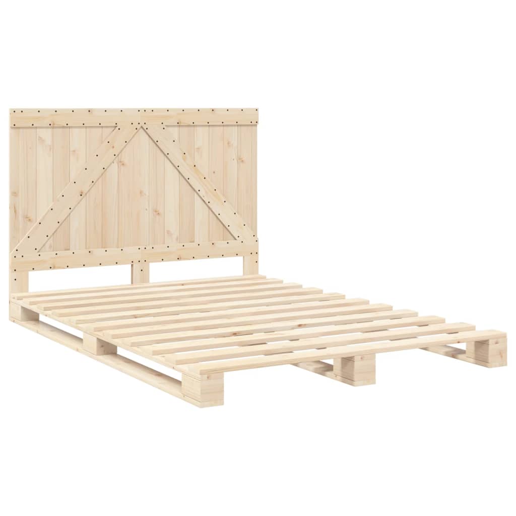Bed Frame without Mattress with Headboard 160x200 cm Solid Wood