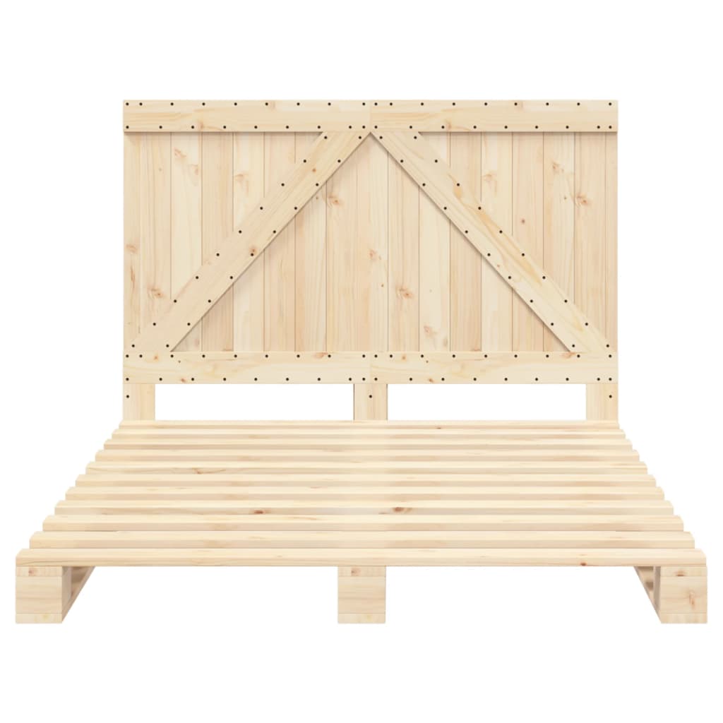 Bed Frame without Mattress with Headboard 160x200 cm Solid Wood