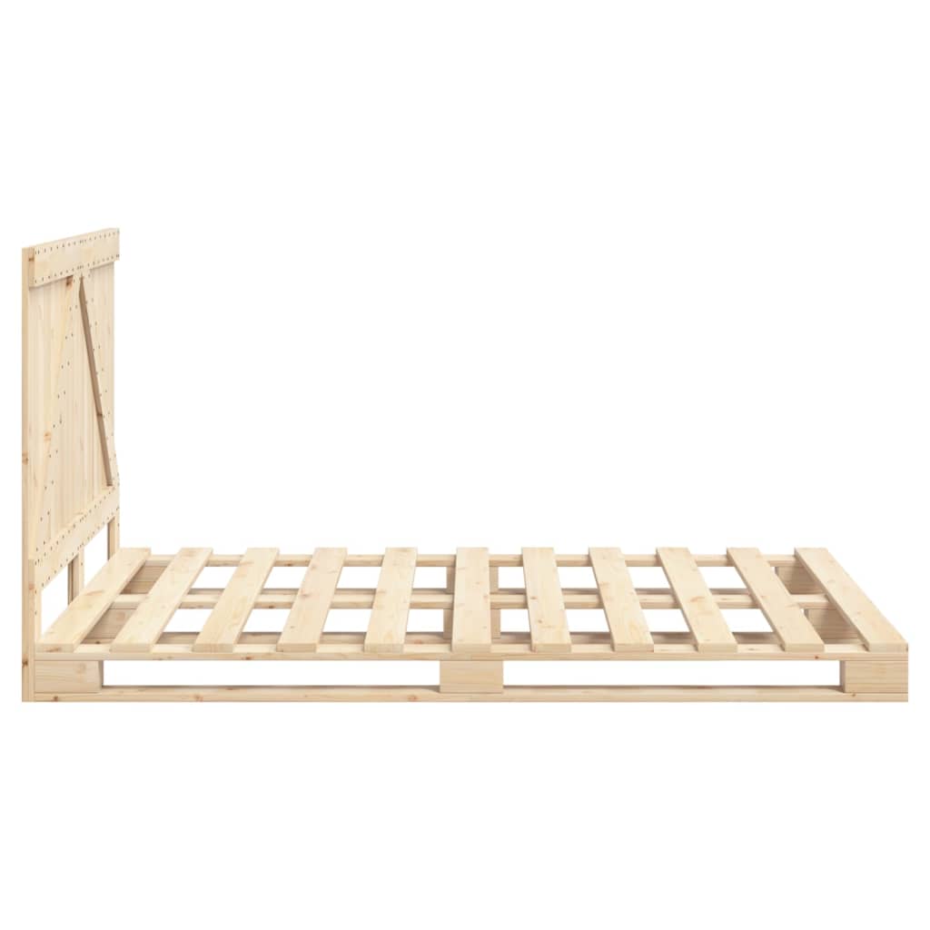 Bed Frame without Mattress with Headboard 160x200 cm Solid Wood