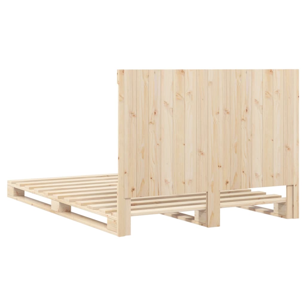 Bed Frame without Mattress with Headboard 160x200 cm Solid Wood