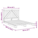Bed Frame without Mattress with Headboard 160x200 cm Solid Wood