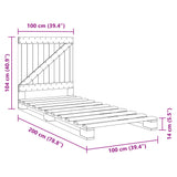 Bed Frame without Mattress  Grey 100x200 cm Solid Wood Pine