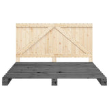 Bed Frame without Mattress  Grey 180x200 cm Super King Solid Wood Pine