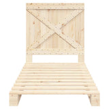 Bed Frame without Mattress with Headboard 90x200 cm Solid Wood