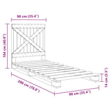 Bed Frame without Mattress with Headboard 90x200 cm Solid Wood