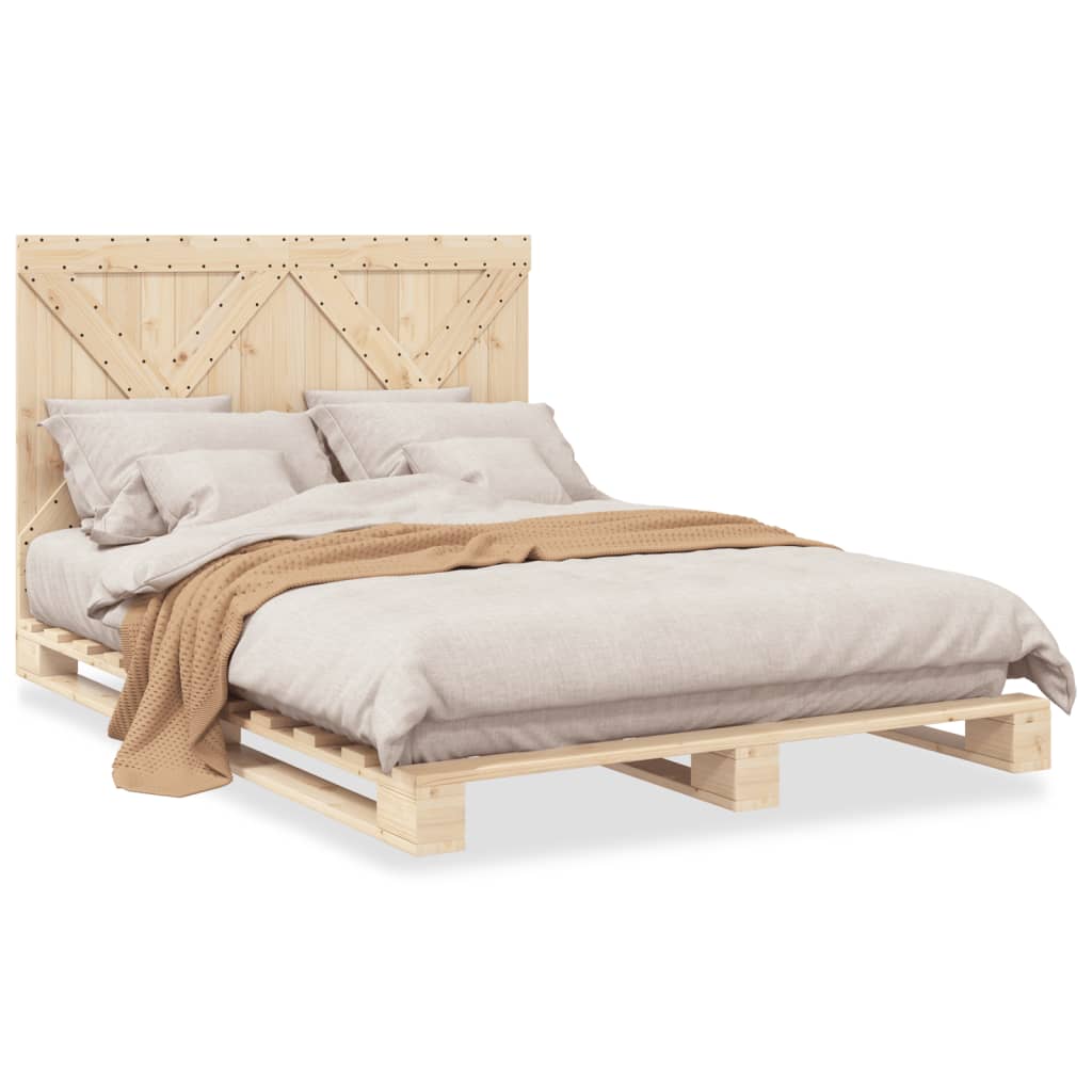Bed Frame without Mattress with Headboard 160x200 cm Solid Wood