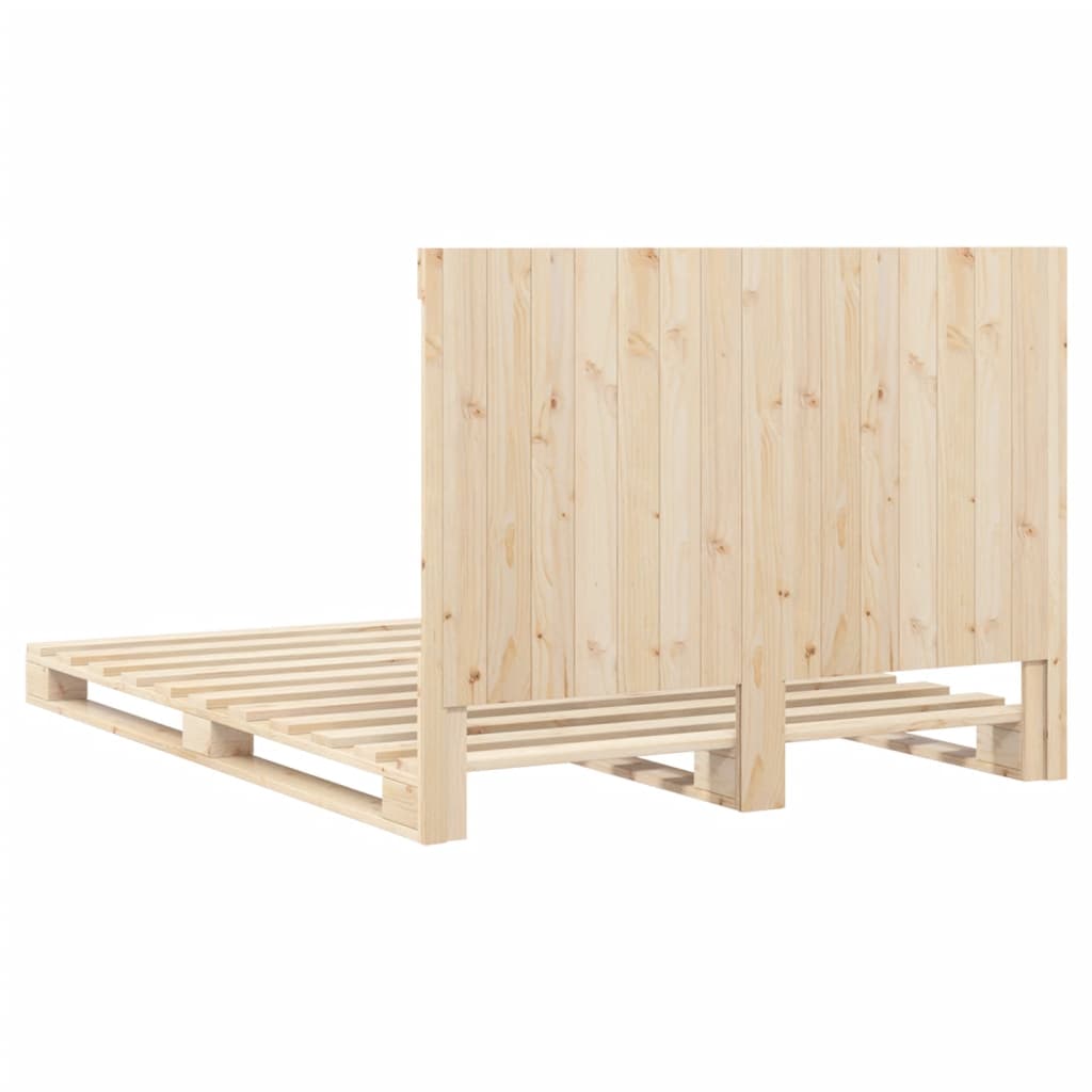 Bed Frame without Mattress with Headboard 160x200 cm Solid Wood