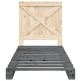 Bed Frame without Mattress  Grey 90x200 cm Solid Wood Pine