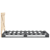 Bed Frame without Mattress  Grey 90x200 cm Solid Wood Pine