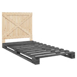 Bed Frame without Mattress  Grey 100x200 cm Solid Wood Pine