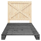 Bed Frame without Mattress  Grey 100x200 cm Solid Wood Pine