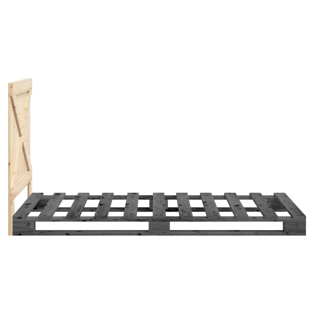 Bed Frame without Mattress  Grey 100x200 cm Solid Wood Pine