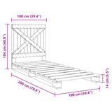 Bed Frame without Mattress  Grey 100x200 cm Solid Wood Pine