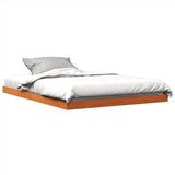 Bed Frame without Mattress Wax Brown 135x190 cm Double Solid Wood Pine