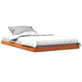 Bed Frame without Mattress Wax Brown 120x190 cm Small Double Solid Wood Pine