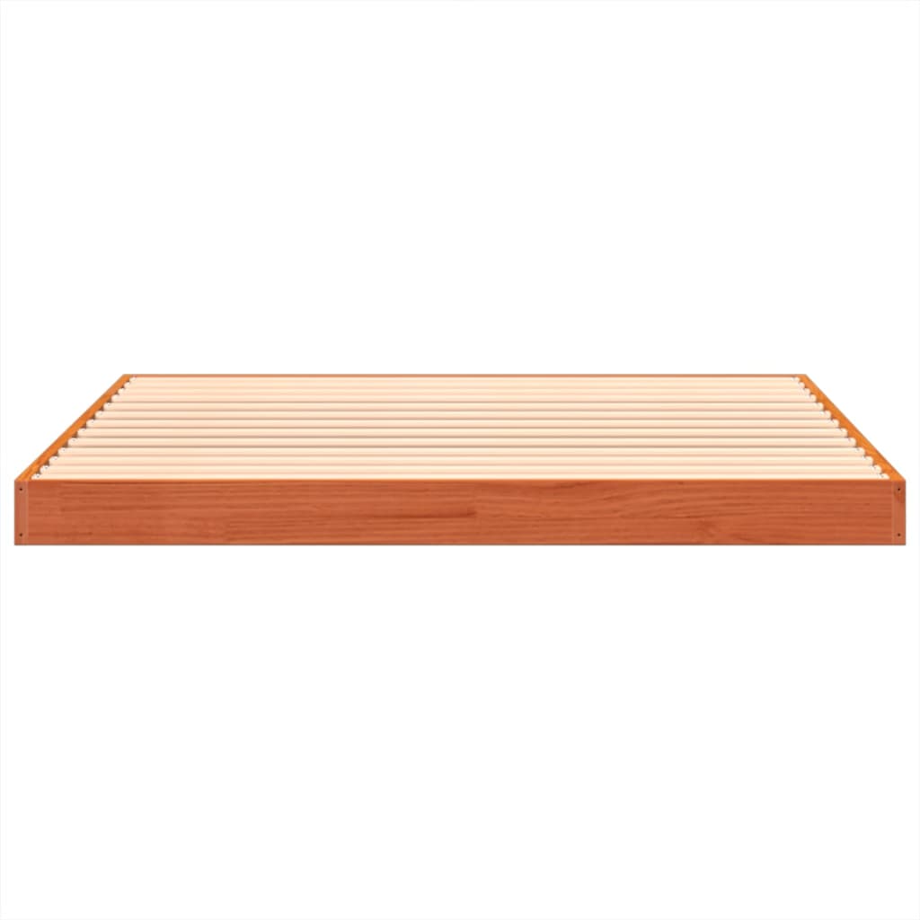 Bed Frame without Mattress Wax Brown 120x190 cm Small Double Solid Wood Pine