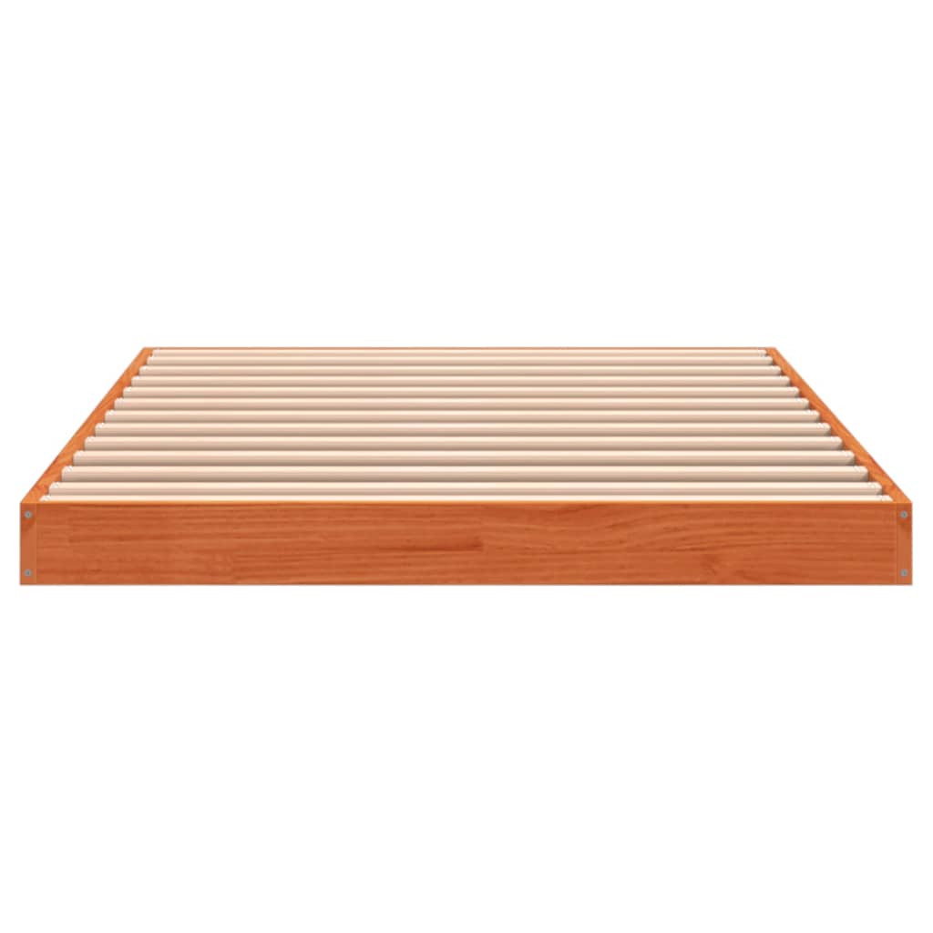 Bed Frame without Mattress Wax Brown 90x190 cm Single Solid Wood Pine