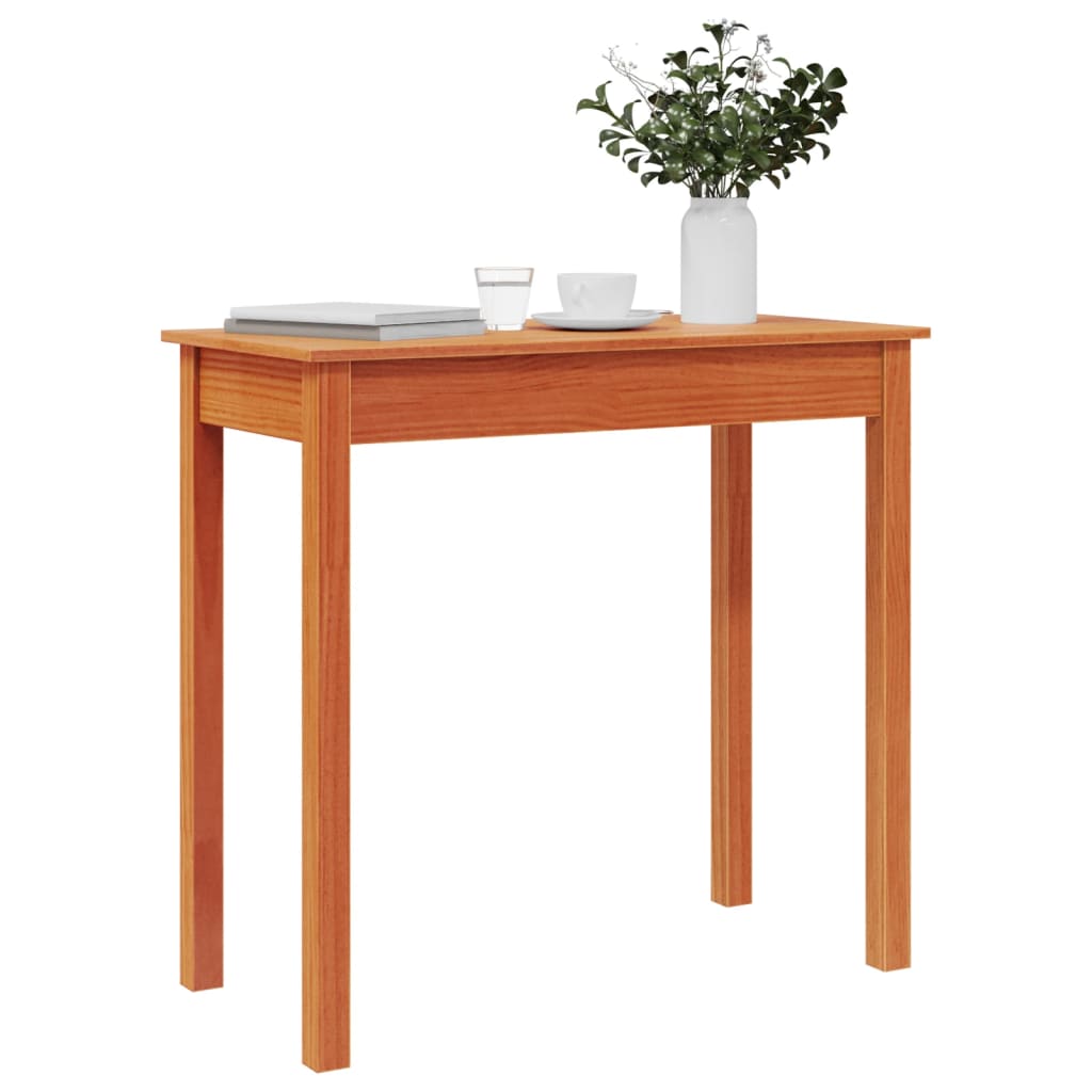 Console Table Wax Brown 80x40x75 cm Solid Wood Pine