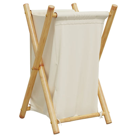Laundry Basket Cream White Bamboo