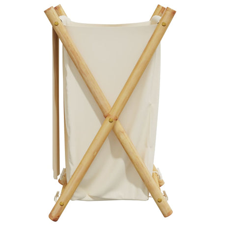 Laundry Basket Cream White Bamboo